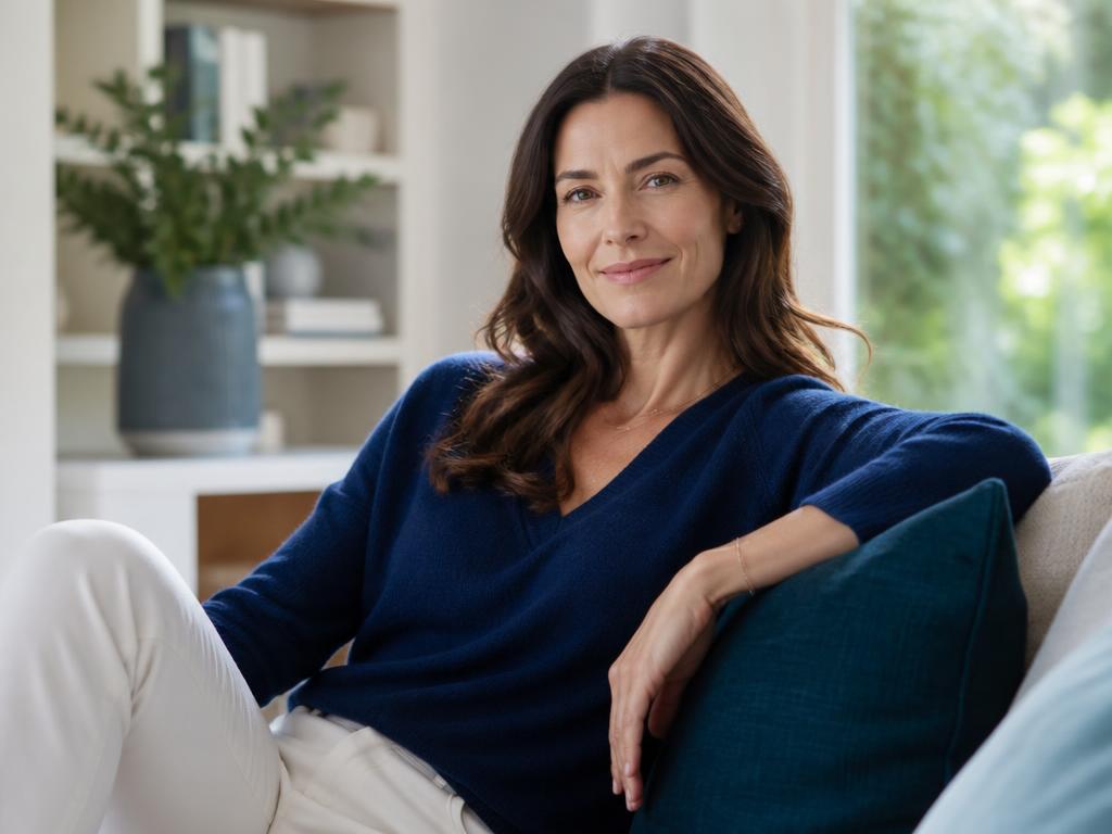 Woman relaxing on a sofa at home